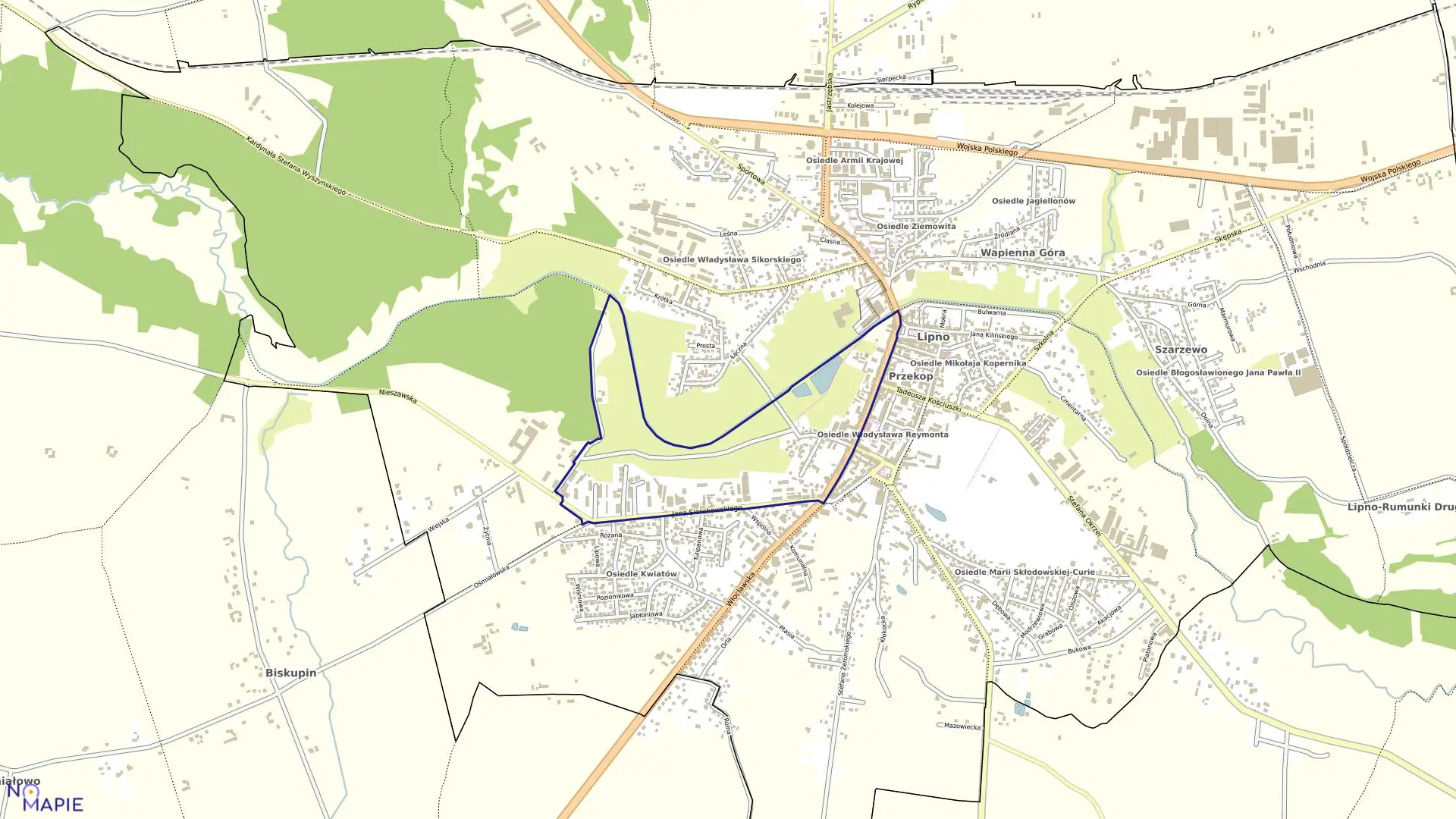 Mapa obrębu LIPNO OBRĘB 11 w mieście Lipno