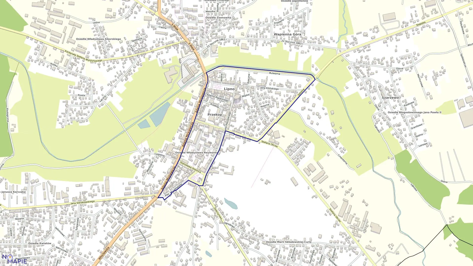 Mapa obrębu LIPNO OBRĘB 7 w mieście Lipno